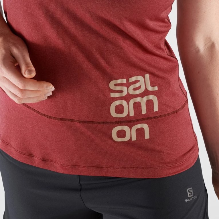 Tank Top Salomon Cross Run Estampados Mujer Rojos | MX YJMH508